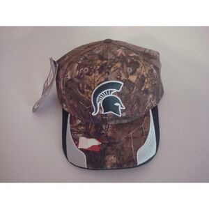 MICHIGAN STATE SPARTANS CAMO REALTREE  OOS Y2K  DEADSTOCK  HAT CAP VINTAGE T4